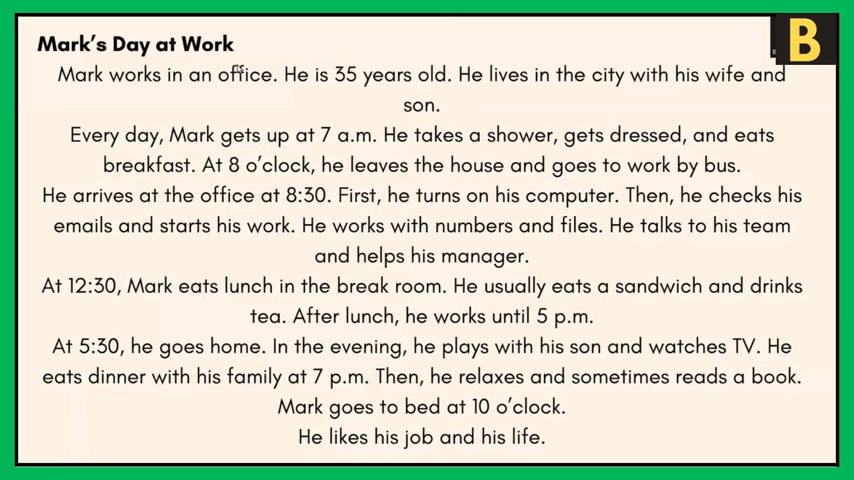 A1-A2 Seviyesi İngilizce Hikaye – “Mark’ın Günlük Rutinleri” | Basit İngilizce Günlük Hayat Hikayesi